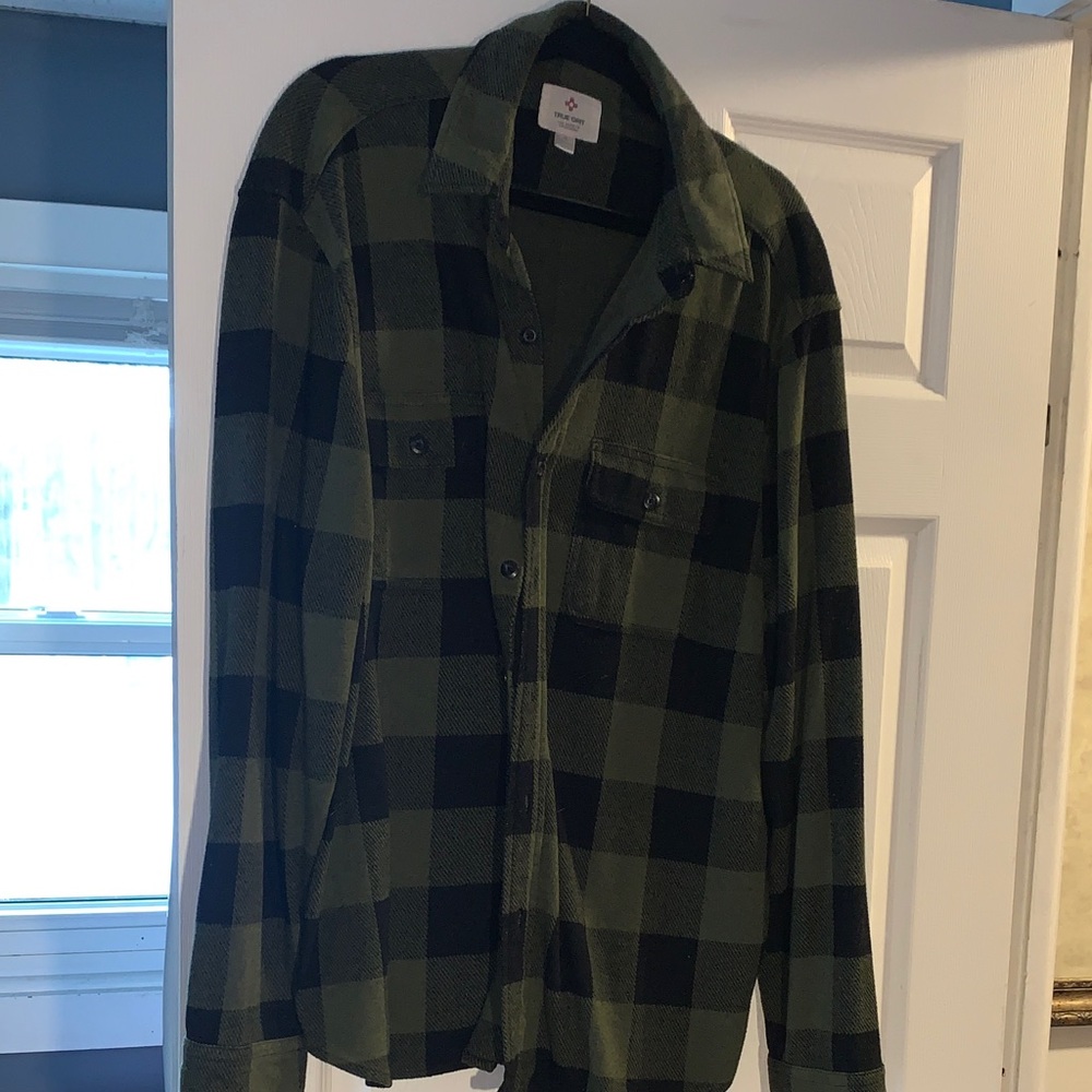 True Grit Olive and Black Checkered Shirt
